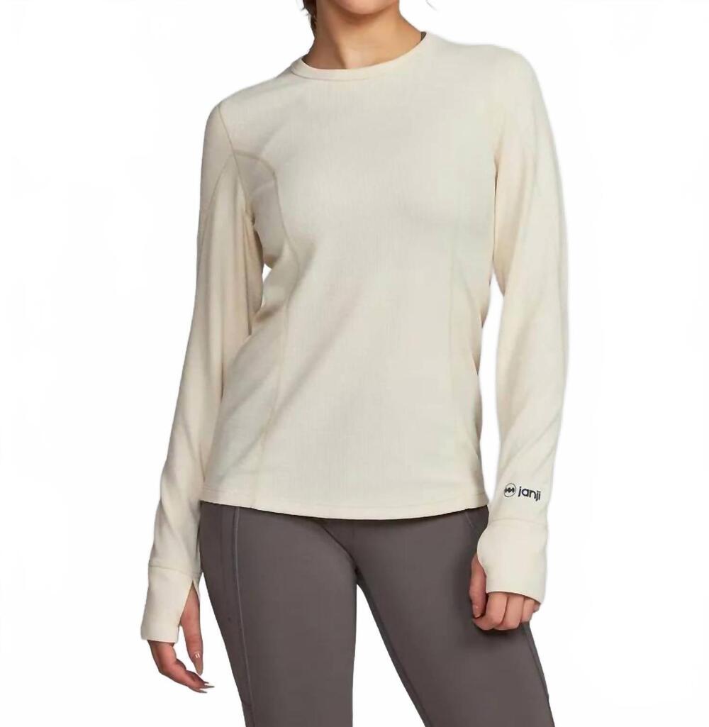 NEW JANJI women's waffleloft long sleeve tee in conifer